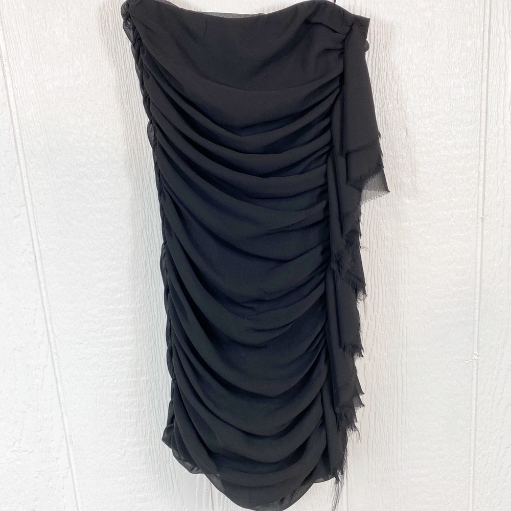 Express Black Strapless Cocktail Dress